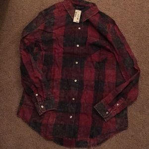 Aeropostale Long Sleeve Boyfriend Plaid Shirt S/P